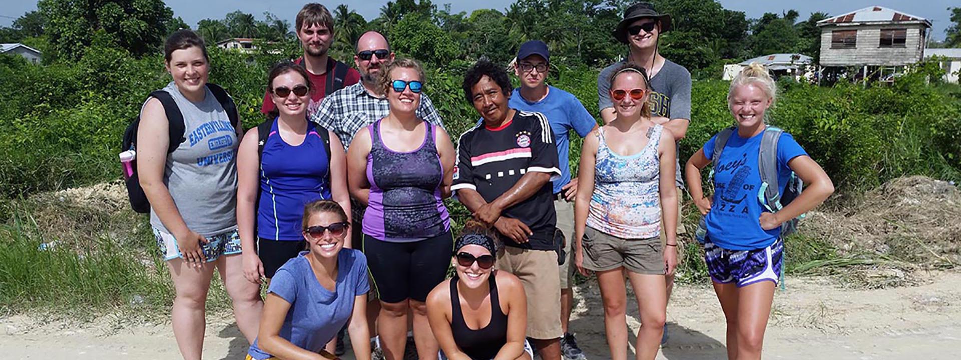 Douglas Hume and Antonio Novelo with Field School Participants in San Antonio, Belize, 2015