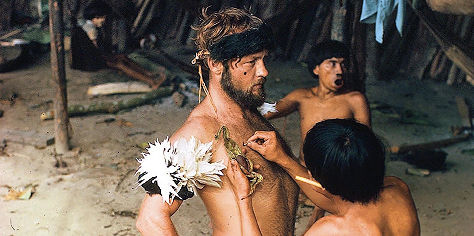 Napoleon Changnon Being Decorated by a Yanomami Man Napoleon Changnon Being Decorated by a Yanomami Man